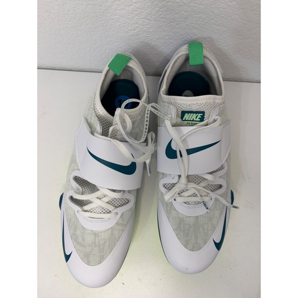 Nike Other - Nike Air Zoom PV Elite Pole Vault Spikes White Teal Volt  Mens 10